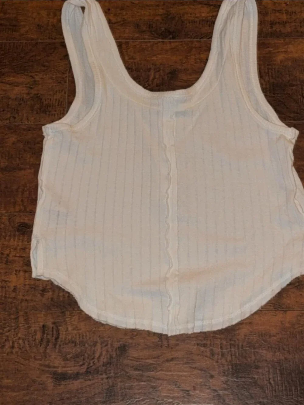 Free People We The Free White Ribbed Tank, Size Small